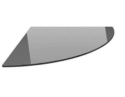 Viertelkreis 110x110cm schwarz - Funkenschutzplatte Kaminbodenplatte Glasplatte f. Kaminofen Ofenunterlage (Viertelkreis 110x110cm ohne Dichtung) von ECOfoxx
