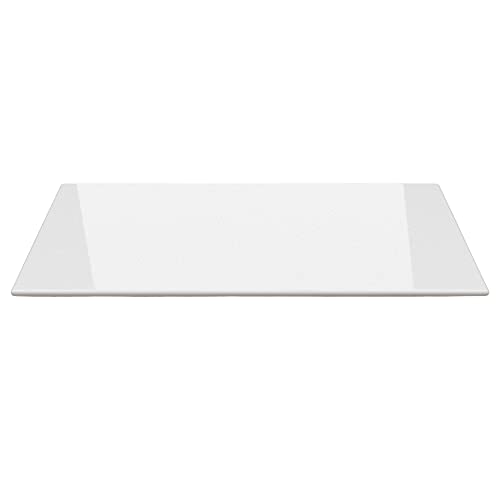 WEIßE Kamin Glasbodenplatte Funkenschutz Kaminplatte Glas Ofen Platte NEU (Mit Dichtung (beidseitig klebend), Rechteck 110x40cm) von ECOfoxx
