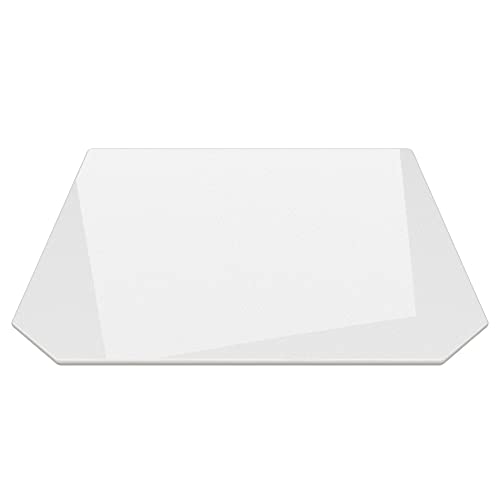 WEIßE Kamin Glasbodenplatte Funkenschutz Kaminplatte Glas Ofen Platte NEU (Mit Dichtung (beidseitig klebend), Sechseck 85x110cm) von ECOfoxx