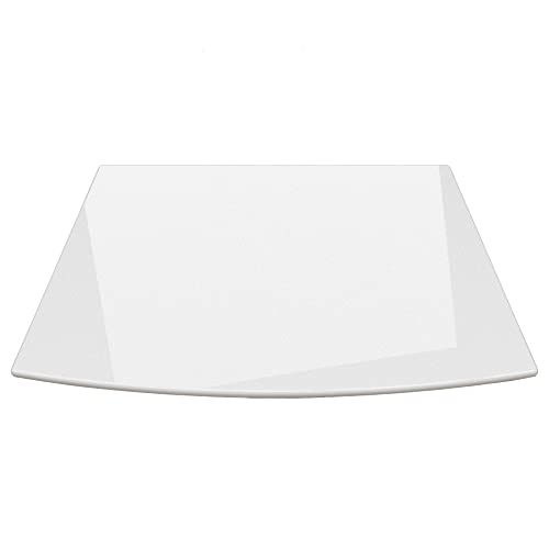 WEIßE Kamin Glasbodenplatte Funkenschutz Kaminplatte Glas Ofen Platte NEU (Mit Dichtung (beidseitig klebend), Segmentbogen 100x60cm) von ECOfoxx
