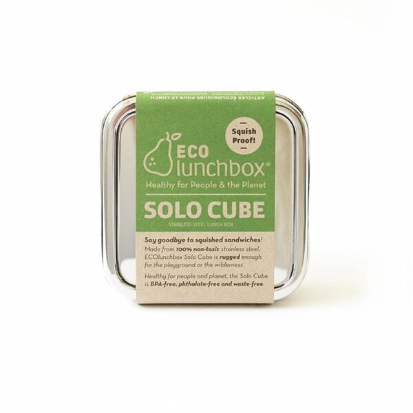 ECOlunchbox Solo Cube, quadratische Brotdose aus Edelstahl von ECOlunchbox