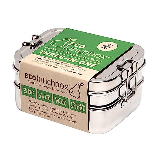 ECOlunchbox Three-in-One, 3-teilige Brotdose aus Edelstahl , Lunchbox , Bento Box von Ecolunchbox