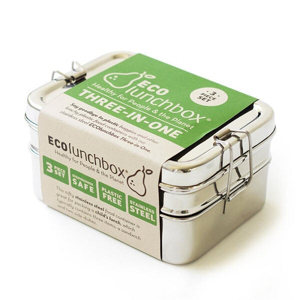 ECOlunchbox Three-in-One, 3-teilige Brotdose aus Edelstahl von ECOlunchbox