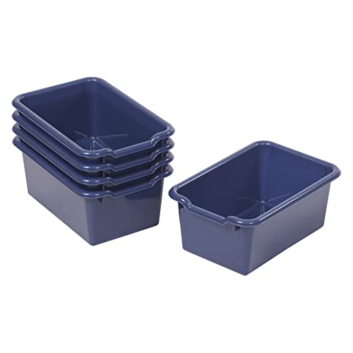ECR4Kids Aufbewahrungsbehälter mit Schaufelfront, Mehrzweck-Organisation, Marineblau, 5-teilig von ECR4KIDS