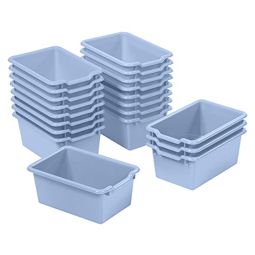 ECR4Kids Aufbewahrungsbehälter mit Schaufelfront, Mehrzweck-Organisation, Puderblau, 20 Stück von ECR4KIDS