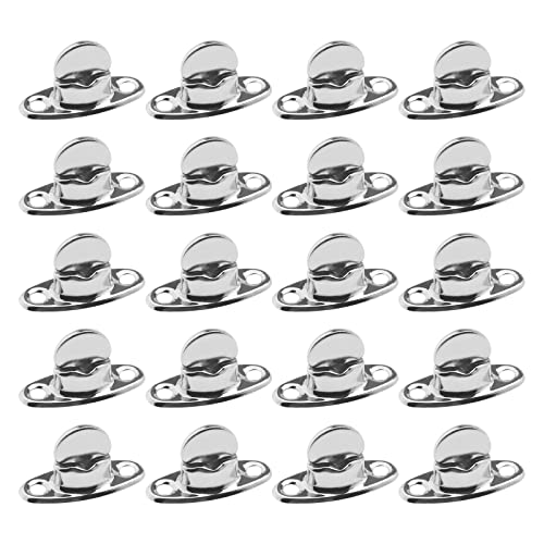 ECSiNG 20 Stück Drehknopfschlösser für Autositzbezug Boot Baldachin Handtasche Metall Silber 2-Loch-Basisbolzen Ersatzzubehör 14 x 32 mm von ECSiNG