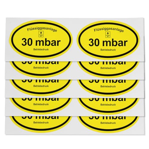 ECSiNG 10 STK Betriebsdruckaufkleber 9,2x5,8cm PVC-Aufkleber Flüssiggassystemaufkleber Verwendet für Druckregler Zur Kennzeichnung des Arbeitsdrucks des Gassystems Deutsche Version ECSiNG 10 STK Betriebsdruckaufkleber 9,2x5,8cm PVC-Aufkleber Flüssiggassystemaufkleber Verwendet für Druckregler Zur Kennzeichnung des Arbeitsdrucks des Gassystems Deutsche Version von ECSiNG