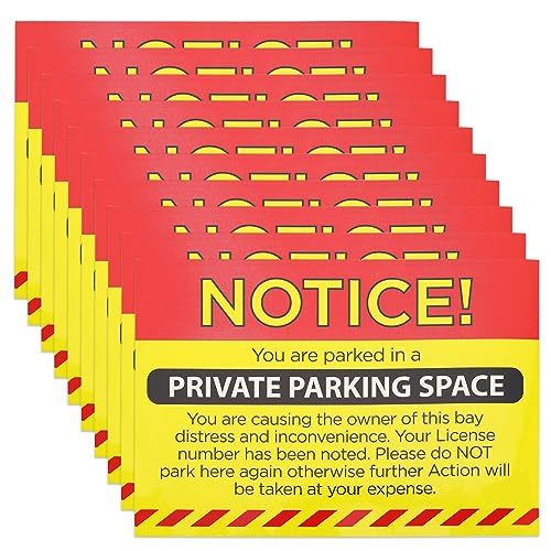 ECSiNG 10 Stück „PRIVATE PARKING“ Parkhinweisaufkleber Stark Selbstklebend A5-Format Auffällige Blendungserinnerung Und Warnung von ECSiNG
