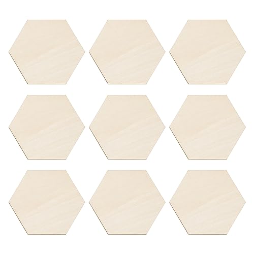 ECSiNG 100 X Holz Sechseck Formen Verzierungen DIY Handwerk Natürliches Unbemaltes Lindenholz Unlackiertes Holzstück Dekoration Ornamente für Sammelalbum Karten Hochzeit von ECSiNG