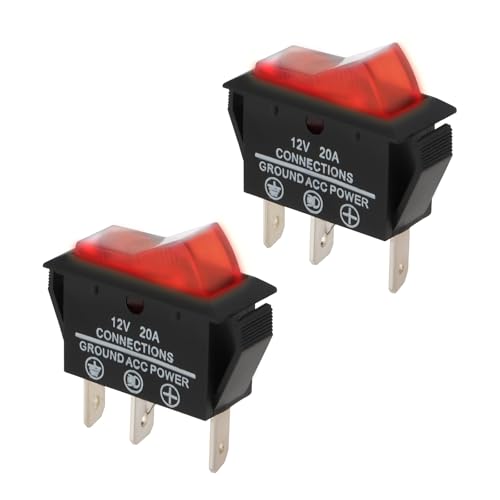 ECSiNG 2 Stück Roter Wippschalter 12 V 20 A 3-polig 2 Positionen LED-Wippschalter Kompatibel mit Electrolux Kompatibel mit Dometic Caravan-Kühlschrank ECSiNG 2 Stück Roter Wippschalter 12 V 20 A 3-polig 2 Positionen LED-Wippschalter Kompatibel mit Electrolux Kompatibel mit Dometic Caravan-Kühlschrank von ECSiNG