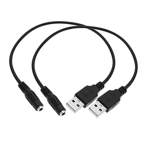 ECSiNG 2 Stück USB Stecker auf DC 3,5 x 1,35 mm Ladekabel Netzteil DC 5 V USB 2.0 Stecker auf DC weiblich Stromkabel Zubehör 32 cm von ECSiNG