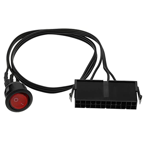 ECSiNG 20/24-poliges ATX/EPS-Netzschalterkabel 24-poliges Rotes ATX-LED-Netzschalter-Überbrückungskabel Zum Testen von PC-Netzteilen Und Wasserkühlern von ECSiNG
