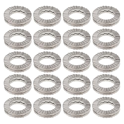 ECSiNG 20 Stück M6 Unterlegscheiben aus Manganstahl mit Keil Doppelverriegelungsscheiben Außendurchmesser 10,8 mm Dicke 2 mm um den Druck von Bolzen und Muttern zu verteilen von ECSiNG