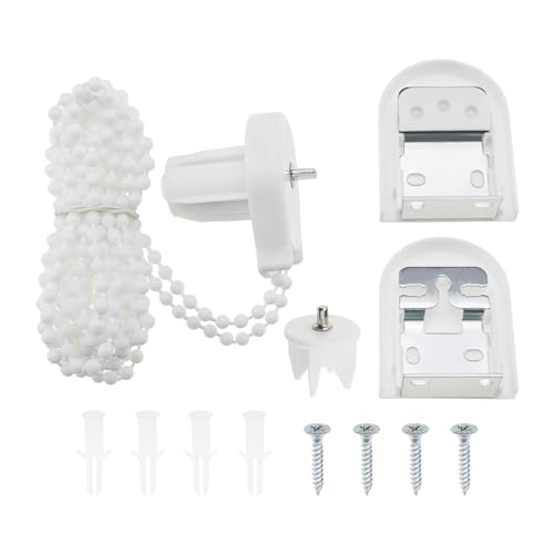 ECSiNG 25mm Rollo-Reparatursatz Kunststoff Rollo Klemmträger Rollo-Kupplung Perlenkette Kettenzugrollo Zubehör für 25 mm-Rollo Büro Wohnzimmer Schlafzimmer, Weiß von ECSiNG