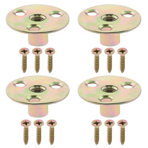 ECSiNG 4 Sets Britische 5/16-UNC Möbelbein-Hardware-Kits 3 Löcher Möbelbeine Montageplatten T-förmige 3 Löcher Mutter für Sofa Schrank Stuhl Couch Sitze von ECSiNG