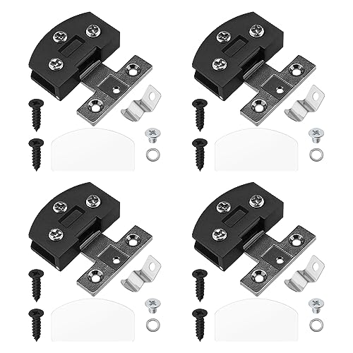 ECSiNG 4 Stück Glasscharniere Zinklegierung Glasschranktürscharniere Torscharniere Vitrinenscharniere Zubehör für Möbel Bücherregale Schränke Schwarz von ECSiNG