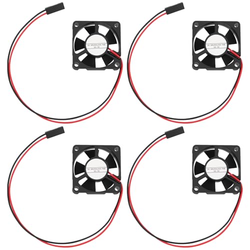 ECSiNG 4 Stück Kühlventilator DC 5V 35x35x10mm Bürstenloser Kühlventilator 2-poliger Mini-Lüfterkühler mit 2-poligem Anschluss für Computer Modellbau Drucker Schwarz von ECSiNG