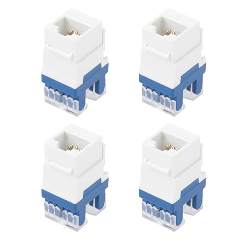 ECSiNG 4 Stück RJ45 CAT6 Ungeschirmte Netzwerk-Modularbuchsen für Patchpanels Wandplatten Keystone-Snap-In-Koppler von ECSiNG