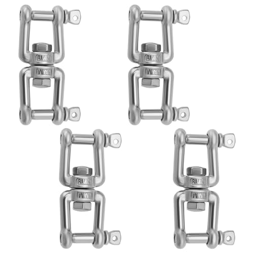 ECSiNG 4 Stück Wirbel-Doppelschäkel Edelstahl 316 M6X67 Mm Doppelbackenschäkel Backenankerverbinder für Garten Hof Boot Und Außenbereich von ECSiNG