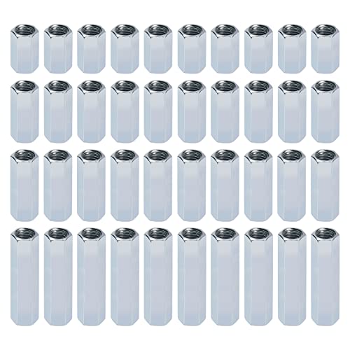 ECSiNG 40 stücke Sechskant-Lange Stangenmutter M8 Lange Muttern M8 Sechskant-Muttern Holzkohle-Stahl Stangenmutter Lange Sechskantmutter Verzinkt für Haushalts-Bürogeräte Andere Maschinen von ECSiNG