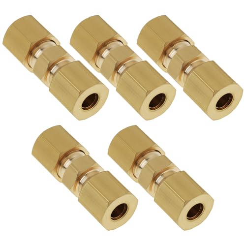 ECSiNG 5 x 5 mm Messing gerade Klemmverschraubung Union Sechskantkopf für 3/16 Zoll Automobil-Bremsleitung von ECSiNG