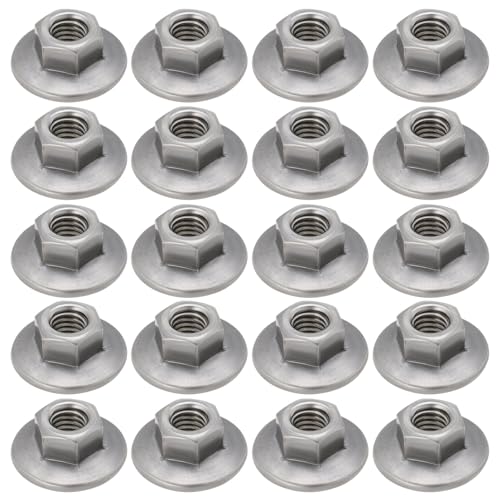 ECSiNG 50 Stück M6 x 1,0 19 mm OD Flanschmutter Sechskant vergrößerte Flanschmutter Kohlenstoffstahl Sechskant-Flanschmuttern für Industriemöbel und Heimwerker von ECSiNG