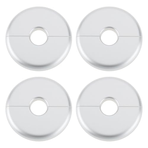 ECSiNG Heizkörperrohr-Abdeckmanschette, 16 mm, 70 mm Durchmesser, für Heizkörper-Wandrohr-Dekoration, Silber, 4 Stück von ECSiNG