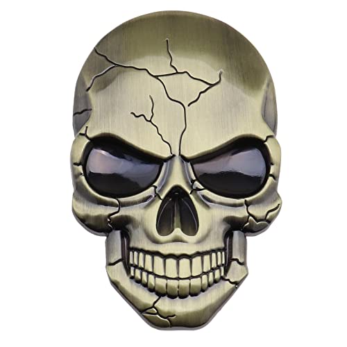 ECSiNG Schädel Punisher 3D Aufkleber Wasserdicht Dekoration Metall Logo Abziehbilder für Auto Lkw Motorrad Kühlschrank Computer Tür Bronze von ECSiNG