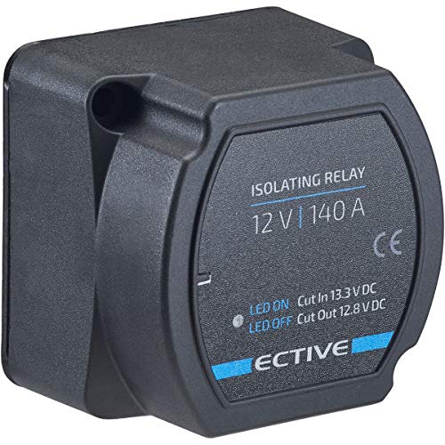 ECTIVE Batterie-Trennrelais Komplettset 12V 140A Relais-Kit IR 140 mit Montage-Zubehör und LED-Kontrollleuchten von ECTIVE