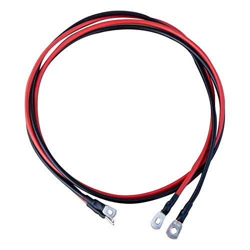 ECTIVE Wechselrichter-Kabel – M6/M8, 2m, rot/schwarz, Kupfer, 10 mm² - Batteriekabel, Kabel-Satz, Kabel für Wechselrichter 300W mit Ringösen für 12V Batterie, Versorgungsbatterie, Autobatterie von ECTIVE