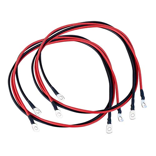 ECTIVE Wechselrichter-Kabel – M8/M8, 1,5m, rot/schwarz, Kupfer, 10 mm² - Batteriekabel, Kabel-Satz für Wechselrichter 1500W mit Ringösen für 24V Batterie, Versorgungsbatterie, Autobatterie von ECTIVE