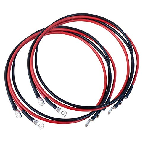 ECTIVE Wechselrichter Kabel – M8/M8, 1,5m, rot/schwarz, Kupfer, 16 mm² - Batteriekabel, Kabel-Satz, Kabel für Wechselrichter 1500W mit Ringösen für 12V Batterie, Versorgungsbatterie, Autobatterie von ECTIVE