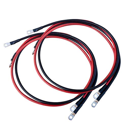 ECTIVE Wechselrichter-Kabel – M8/M8, 1,5m, rot/schwarz, Kupfer, 25 mm² - Batteriekabel, Kabel-Satz für Wechselrichter 2000W mit Ringösen für 12V Batterie, Versorgungsbatterie, Autobatterie von ECTIVE