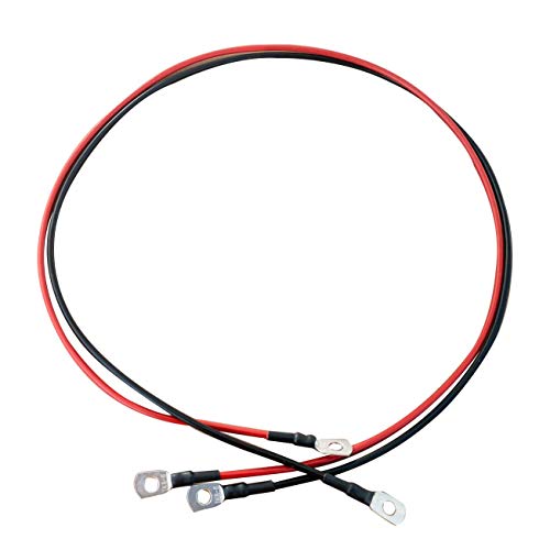 ECTIVE Wechselrichter Kabel – M8/M8, 1m, rot/schwarz, Kupfer, 6 mm² - Batteriekabel, Kabel-Satz für Wechselrichter 1000W, Ringösen, für 24V Batterie, Versorgungsbatterie, Autobatterie von ECTIVE