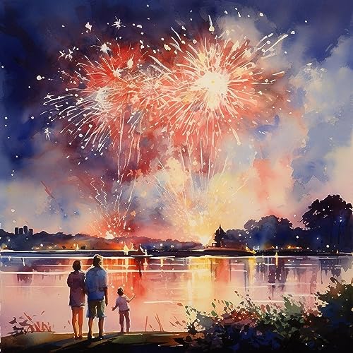 ECUCU DIY 5D Diamond painting, Feuerwerk blüht im Himmel,M Malen nach Zahlen Diamant,Bilder Diamant Painting Kinder Stickerei Set Kreuzstich Bilder Wall Decoration von ECUCU