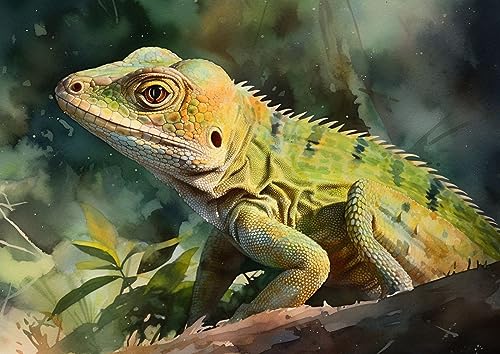 ECUCU Diamond Painting Full Set, Tier-Eidechse auf Ast, B Diamond Painting Zubehör DIY Diamant Malerei für Wohnzimmer Schlafzimmer Büro Wand Und Eingang Dekoration ECUCU Diamond Painting Full Set, Tier-Eidechse auf Ast, B Diamond Painting Zubehör DIY Diamant Malerei für Wohnzimmer Schlafzimmer Büro Wand Und Eingang Dekoration von ECUCU