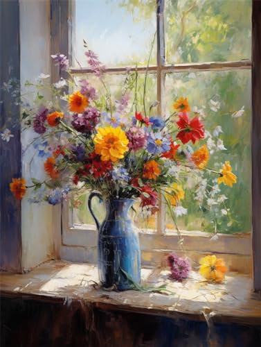 ECUCU Kreuzstich-Stickset für Erwachsene, Ölgemälde-Serie Blumen in Vase,E,40 * 50CM 11CT gestempelt, DIY Nadelarbeit, Stickerei-Kreuzstich-Set, komplette Reihe von Starter-Sets für Anfänger ECUCU Kreuzstich-Stickset für Erwachsene, Ölgemälde-Serie Blumen in Vase,E,40 * 50CM 11CT gestempelt, DIY Nadelarbeit, Stickerei-Kreuzstich-Set, komplette Reihe von Starter-Sets für Anfänger von ECUCU