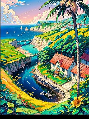 ECUCU Kreuzstich-Stickset für Erwachsene und Kinder, Wunderschönes Küstenlandschaftsmuster,R, 11CT Sticken Set Erwachsene, Kreuzstich Stickpackungen Vorgedruckt für Wandkunst-Heimdekoration ECUCU Kreuzstich-Stickset für Erwachsene und Kinder, Wunderschönes Küstenlandschaftsmuster,R, 11CT Sticken Set Erwachsene, Kreuzstich Stickpackungen Vorgedruckt für Wandkunst-Heimdekoration von ECUCU