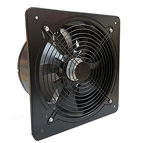 ECUTEE 120W 12" Axiallüfter 2650 m³/h Abluftventilator 300mm Axialventilator Küchenabluftventilator Industrieller Metall Lüfter Wand-/Deckenabluftventilator im Badezimmer (Plattengröße: 350 × 350mm) von ECUTEE