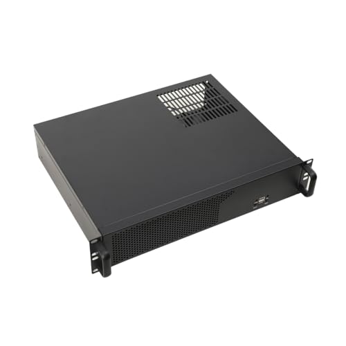 ECUTEE 14 Rack Server Gehäuse (35cm Tiefes) 2U 2HE Rackmount Server Gehäuse Unterstützt Micro ATX/Mini ITX Mainboards, Schmalen Wand-Serverschränken w/USB Anschluß 4 Erweiterungssteckplätze von ECUTEE