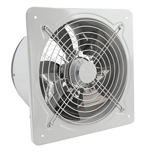 ECUTEE 220V 100W Axiallüfter 250mm Küchenabluftventilator Abluftventilator 10 Inch Axialventilator Industrieller Metall Lüfter Wand Abluftventilator Badlüfter Fensterlüftungsöffnung Belüftung von ECUTEE
