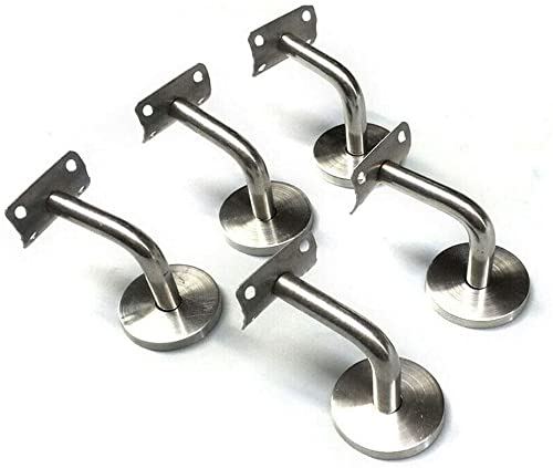 ECUTEE 5 Stück Handlaufträger Handlaufhalter Edelstahl, Handlaufträger Rohrstütze Wandhalter Zubehör für Wand Geländer Handlauf Rohr Treppe Griff von ECUTEE
