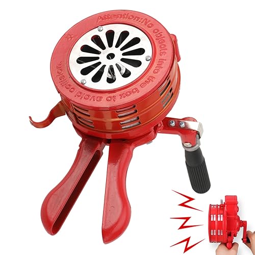 ECUTEE Handsirene Manuell Sirene Alarmsirene Hand Kurbel Sirene Air Horn Sirens Megaphon Tragbarer Betriebenes Sirenen für Feueralarm den Heim Professionellen Einsatz sowie Luftverteidigung Rot 110dB von ECUTEE