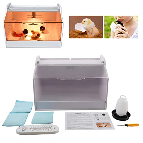 ECUTEE Kükenaufzuchtbox Küken Inkubator Brutmaschine Brutautomat Hühner Brutkasten Inkubator Kükenbox mit Thermometer & Wärme Lampe Aufzucht Inkubator Aufzucht Set für Geflügel, Reptilien, Kleintiere von ECUTEE