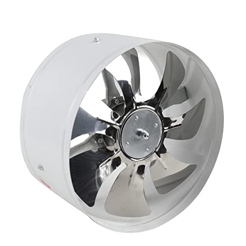 ECUTEE Rohrventilator 12" 300mm Abluftventilator Axiallüfter, Zuluft Abluft Lüfter Axialventilator Inline Rohrlüfter Luftabsauger Industrielüfter Absaugung Leiser Betrieb Für Badezimmer Küche Weiß von ECUTEE
