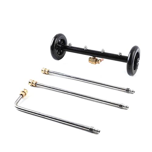 ECUTEE Unterbodenreiniger 2 in 1 Hochdruckreiniger Base with 4 nozzles, 16(40cm) Pressure Washer Wasserbesen für Unterboden Autowäsche mit 3 Verlängerungsstangen, 4000 PSI von ECUTEE