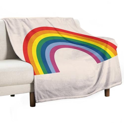 ECWECC Regenbogen Bedruckt Kuscheldecke, Kinderdecke 3D Druck Buntes Flauschige Plüsch Decke,Wohndecke Fleece Tagesdecke Decke TV Decken Für Bett Sofa (130x150cm) von ECWECC