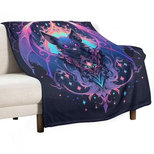 Kuscheldecke Mit Fledermaus Fliegendes Eichhörnchen Fleecedecke Fledermäuse Muster, Sanft Flanell Weich Decke Für Mädchen Kinder, Mikrofaser Couchdecke, Fledermäuse Muster Decke Geschenke (168x228cm) von ECWECC