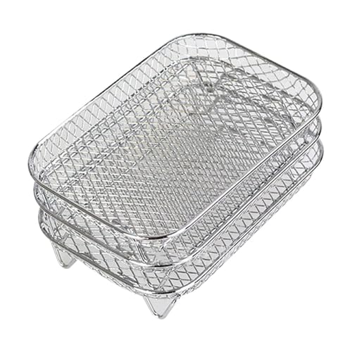 A61T-Air Fryer Rack Kompatibel for Ninja Dual Air Fryer, 3-schicht Lebensmittel Dörrgerät Rack Toast Rack Grill Air Fryer Zubehör von ECWRWWGI