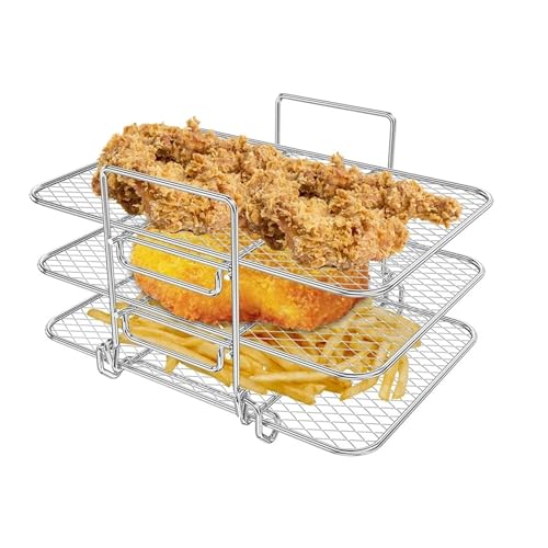 Air Fryer Rack Kompatibel for Ninja Air Fryer Drei-tier Doppel Korb Air Fryer Zubehör 304 Edelstahl Dörr Rack Toast Rack Air Fryer Rack Kompatibel for Ninja Air Fryer Drei-tier Doppel Korb Air Fryer Zubehör 304 Edelstahl Dörr Rack Toast Rack von ECWRWWGI